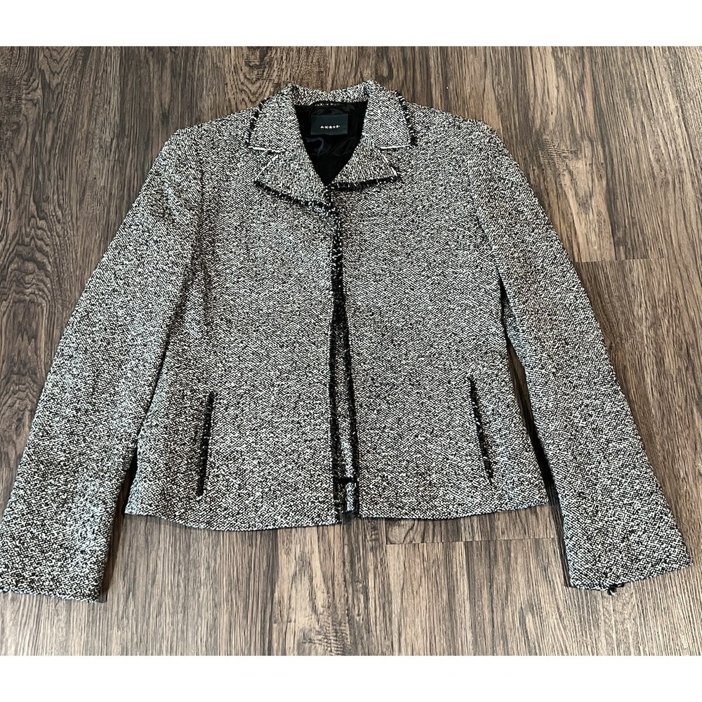 Akris ladies brown wool Silk tweed jacket Size 8 - Picture 2 of 14